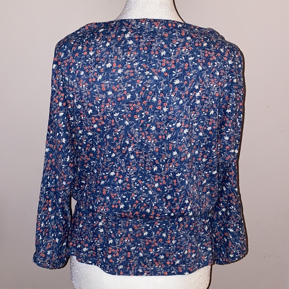 Lucky Brand Floral Peplum Waist Blouse - Picture 6 of 15